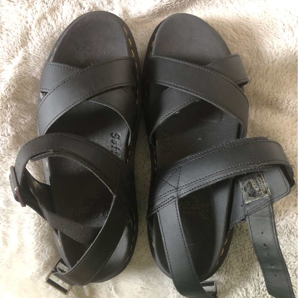 NWOB Dr. Marten Leather Crisscross Strap Sandals